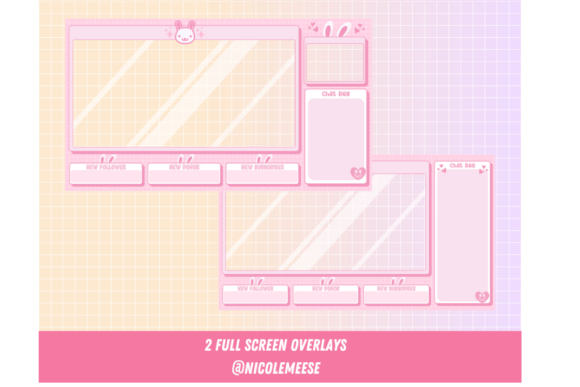 Download Twitch Overlays Cute Bunny Package - Twitch Collection