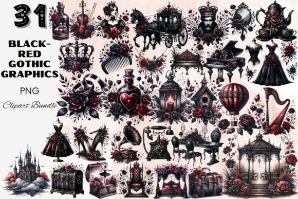 Download Dark Gothic Graphics Clipart Bundle - Gothic graphics Collection