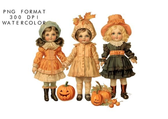 Download Watercolor Halloween Doll Clipart - Premium Resources