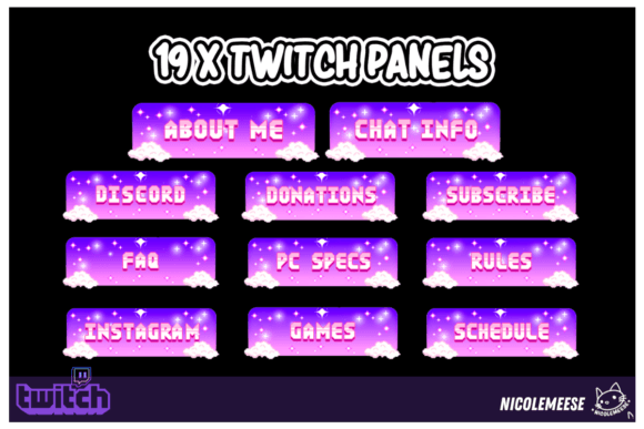 Download Twitch Panels Pixel Twitch Overlays - Twitch Collection